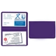 a purple card case with 2 clear pockets