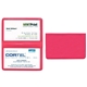 a pink card case with 2 clear pockets
