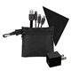 a black trendy miami cloth tech set with usb - c charging cable