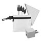 aerial view a white trendy miami cloth tech set with usb - c charging cable, image 1 of 2