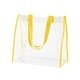 a yellow bagedge clear pvc tote