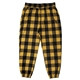 a gold/ black burnside unisex flannel jogger