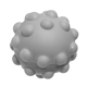 aerial view a gray push pop stress ball - stress reliever, image 1 of 2