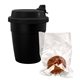 aerial view a black travel hot chocolate bomb cup, image 1 of 2