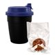 aerial view a blue travel hot chocolate bomb cup, image 1 of 2
