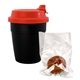 aerial view a red travel hot chocolate bomb cup, image 1 of 2