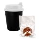 aerial view a white travel hot chocolate bomb cup, image 1 of 2