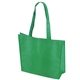 aerial view a green non woven textured tote bag - full color, image 1 of 2