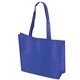 aerial view a blue non woven textured tote bag - full color, image 1 of 2