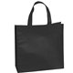 aerial view a black textured non woven tote bag, image 1 of 2