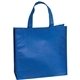 aerial view a blue textured non woven tote bag, image 1 of 2