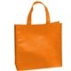 aerial view a orange textured non woven tote bag, image 1 of 2