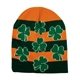 a orange/green light up clover knit hat