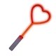 aerial view a red red heart neon wand, image 1 of 2
