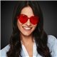 a group of red heart sunglasses