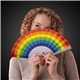 a group of 9 rainbow folding fans