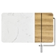 a wood marble acacia cheese board w / cheese slicer