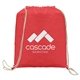 a red 199 java - 5 oz cotton drawstring backpack