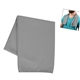 aerial view a gray recycled polyester rpet cooling sport towel, image 1 of 3