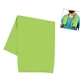 aerial view a green recycled polyester rpet cooling sport towel, image 1 of 3