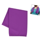 aerial view a purple recycled polyester rpet cooling sport towel, image 1 of 3