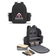 aerial view a black prime line eco friendly bento picnic set backpack, image 1 of 6