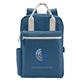 aerial view a midnight blue workspace laptop backpack tote bag, image 1 of 5