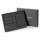 aerial view a black toscano 3- piece gift set, image 1 of 2