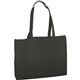 a black textured non woven tote bag - full color