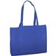 aerial view a blue textured non woven tote bag - full color, image 1 of 2