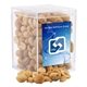 a clear acrylic box with peanuts