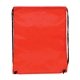 aerial view a red drawstring with reinforced corners, image 1 of 2