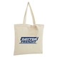aerial view a beige 6 oz canvas tote bag - 15 x 15.5 inch, image 1 of 2