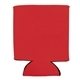 aerial view a red promotional custom collapsible faux neoprene can cooler cup holder, image 1 of 2