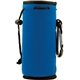 aerial view a blue collapsible polyester and polyvinyl bottle cooler, image 1 of 3