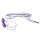 aerial view a purple button style earbuds, image 1 of 2