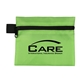 aerial view a lime green 5 w x 4-1/4 h - small zipper storage pouch, image 1 of 2