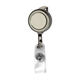 aerial view a silver 24 durable round metal retractable badge reel holder, image 1 of 2