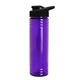 aerial view a black lid & transparent-violet bottle 24 oz slim fit halcyon water bottles with drink - thru lid, image 2 of 2