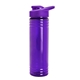 aerial view a violet lid & transparent-violet bottle 24 oz slim fit halcyon water bottles with drink - thru lid, image 2 of 2