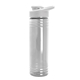 aerial view a white lid & clear bottle 24 oz slim fit halcyon water bottles with drink - thru lid, image 2 of 2
