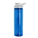 aerial view a white lid & transparent-blue bottle 24 oz slim fit halcyon water bottles with drink - thru lid, image 2 of 2