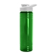 aerial view a white lid & transparent-green bottle 24 oz slim fit halcyon water bottles with drink - thru lid, image 2 of 2