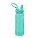 aerial view a teal takeya(r) 18 oz actives with straw lid, full color digital, image 1 of 3