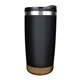 aerial view a black halcyon(r) 20 oz cork bottom tumbler, laser, standard, image 1 of 2