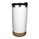 aerial view a white halcyon(r) 20 oz cork bottom tumbler, laser, standard, image 1 of 2