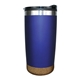 aerial view a metallic blue halcyon(r) 20 oz cork bottom tumbler, laser, standard, image 1 of 2