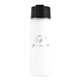 aerial view a white halcyon(r) 20 oz sport bottle w / push button lid, laser engraved, large, image 1 of 2