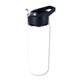 aerial view a white halcyon(r) 20 oz sports bottle with flip straw lid, laser engraved, large, image 1 of 2