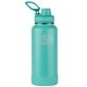 aerial view a teal takeya(r) 32 oz actives with spout lid, laser, standard, image 1 of 2